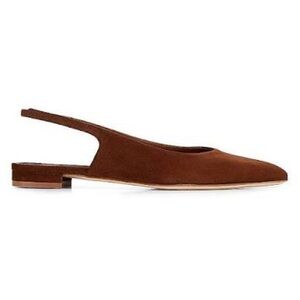 Manolo Blahnik Rich Brown Suede Slingback Flats New In Box- Size 39